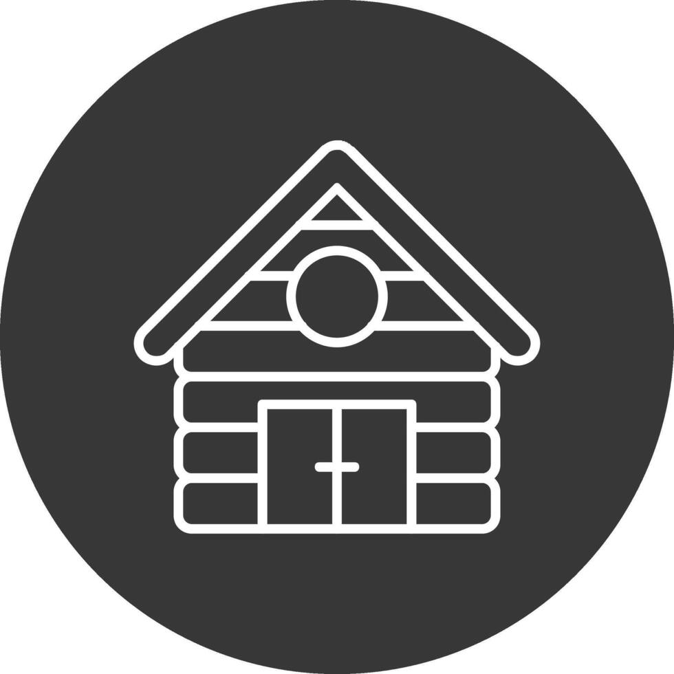 Cabin Line Inverted Icon Design vector