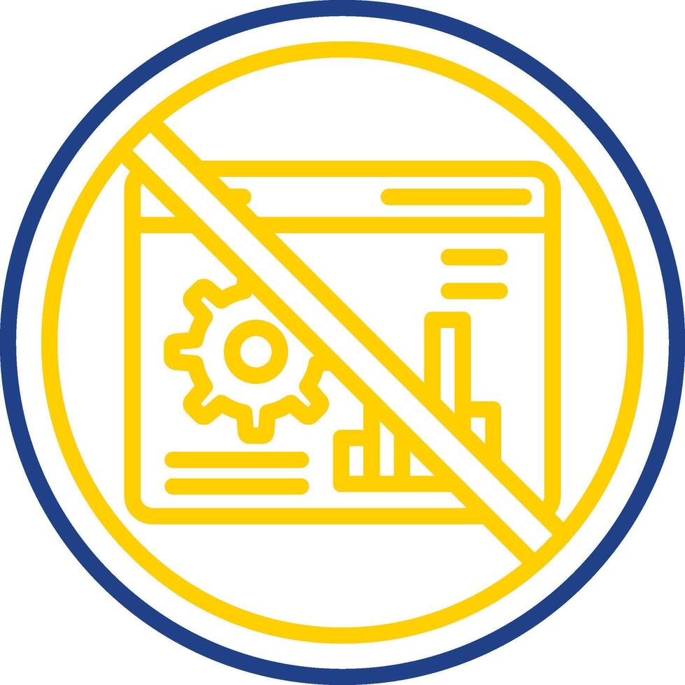 Prohibited Sign Line Two Colour Icon Design vector
