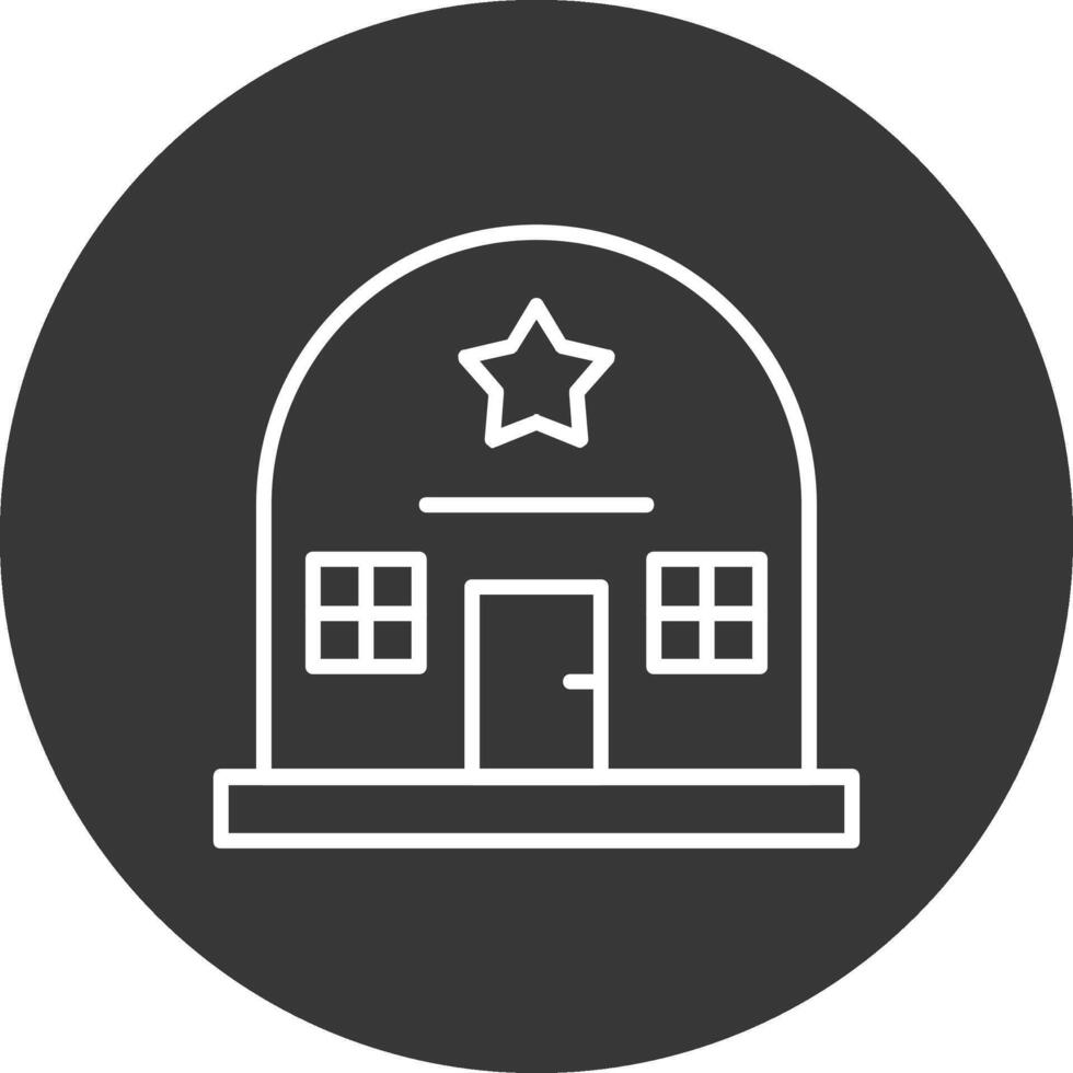 Army Base Line Inverted Icon Design vector