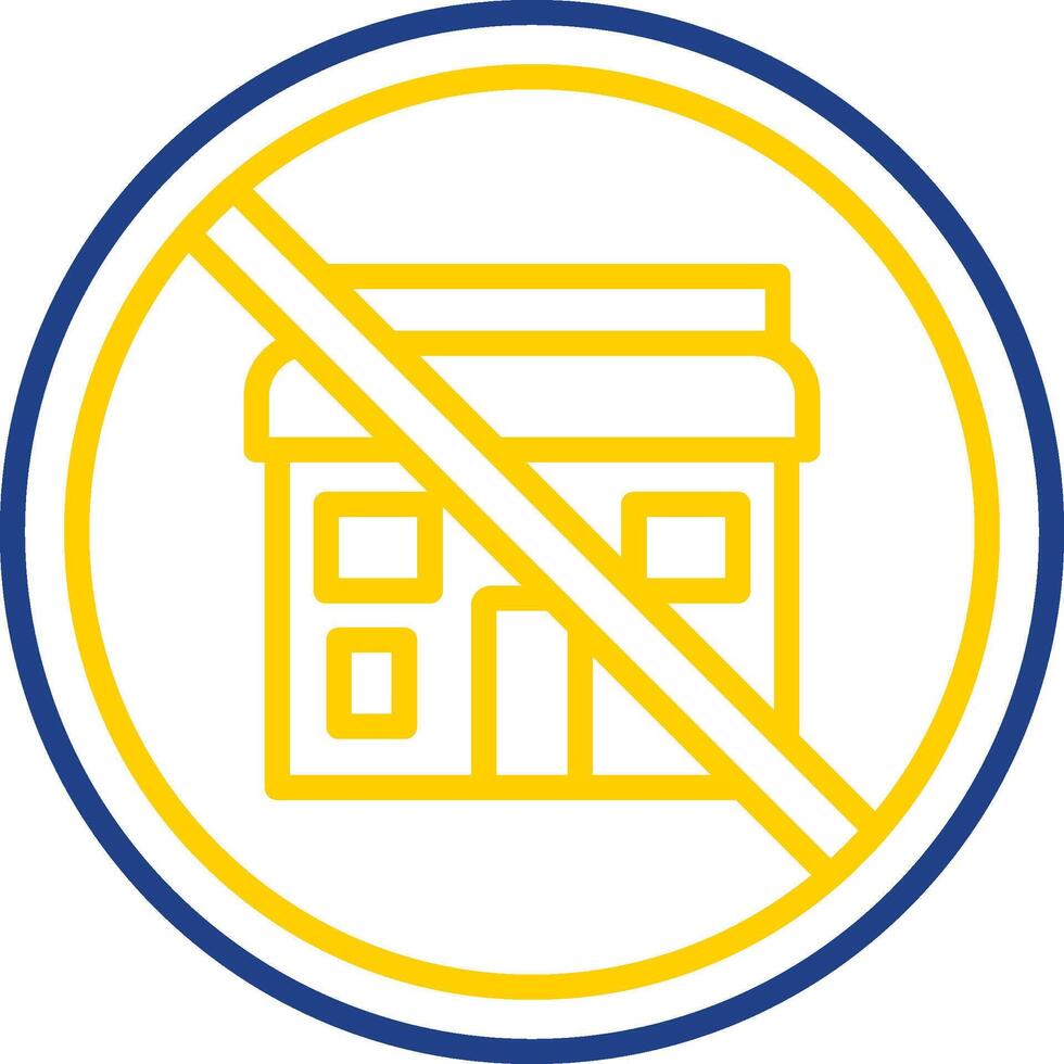Prohibited Sign Line Two Colour Icon Design vector