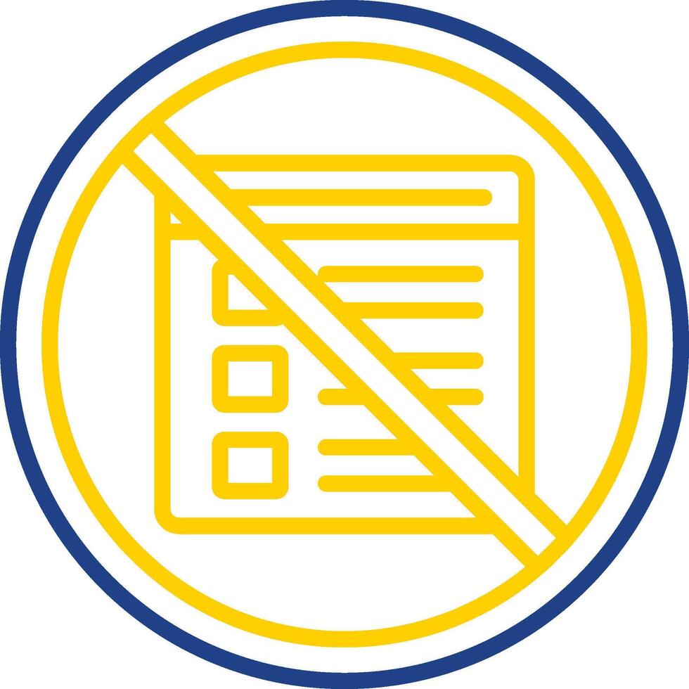 Prohibited Sign Line Two Colour Icon Design vector