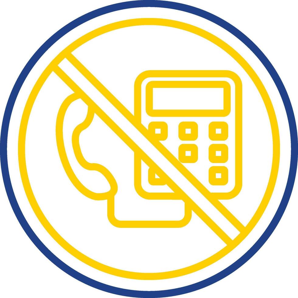Prohibited Sign Line Two Colour Icon Design vector