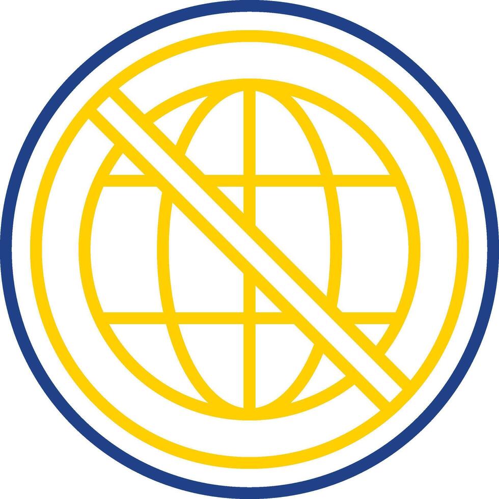 Prohibited Sign Line Two Colour Icon Design vector