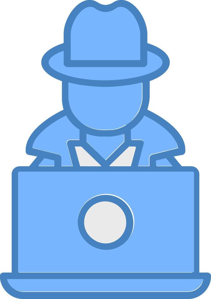 Hacker Line Filled Blue Icon vector