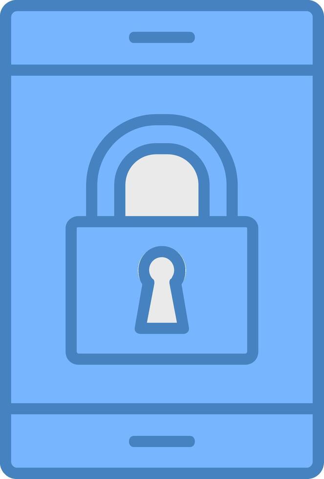 Smartphone Line Filled Blue Icon vector