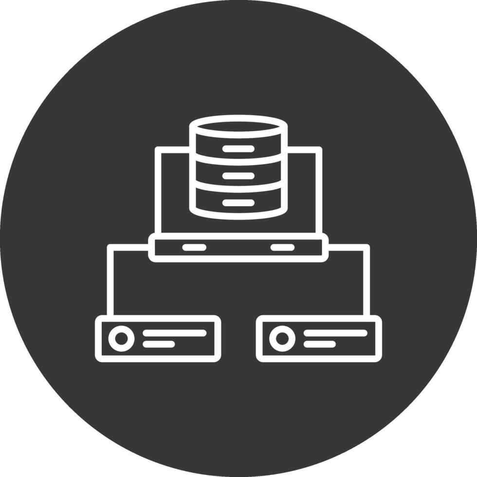 Data Network Line Inverted Icon Design vector