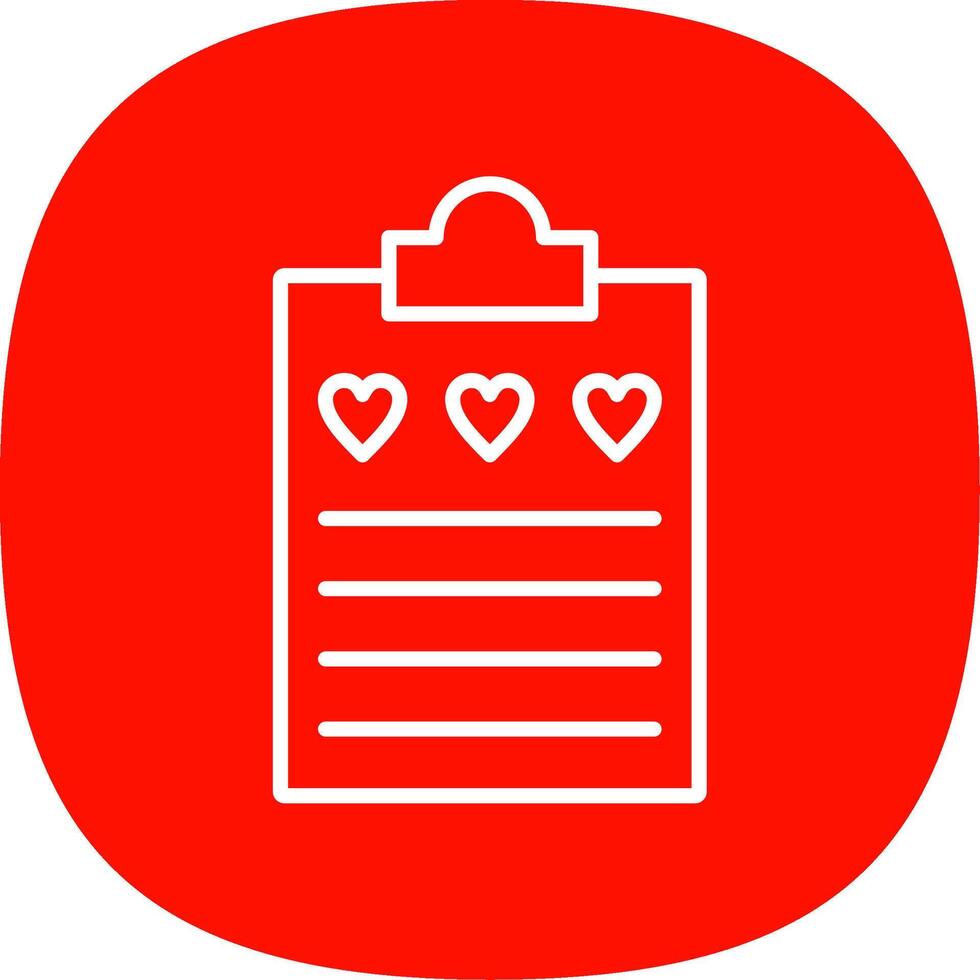 Wish List Line Curve Icon Design vector