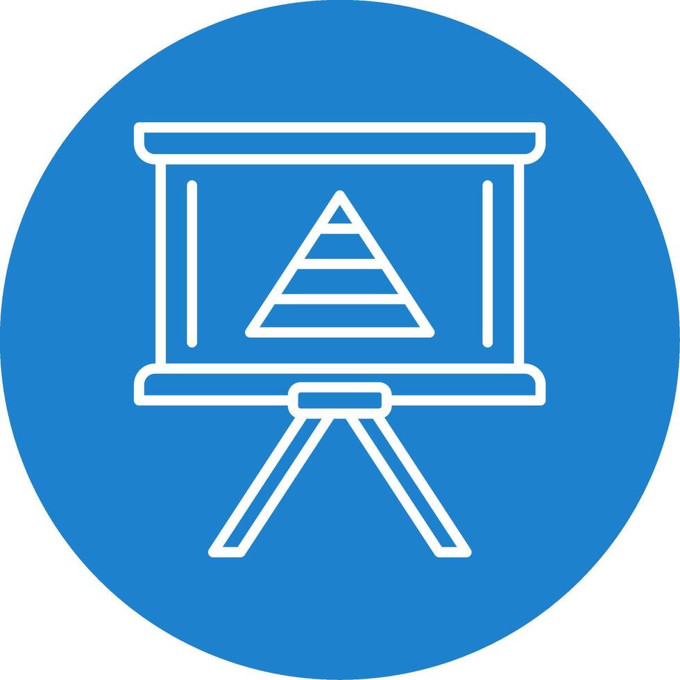 Pyramid Chart Multi Color Circle Icon vector