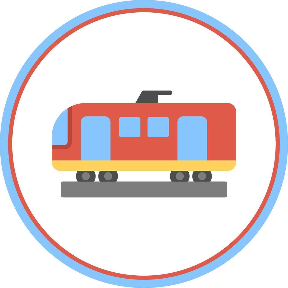 alto velocidad tren plano circulo icono vector