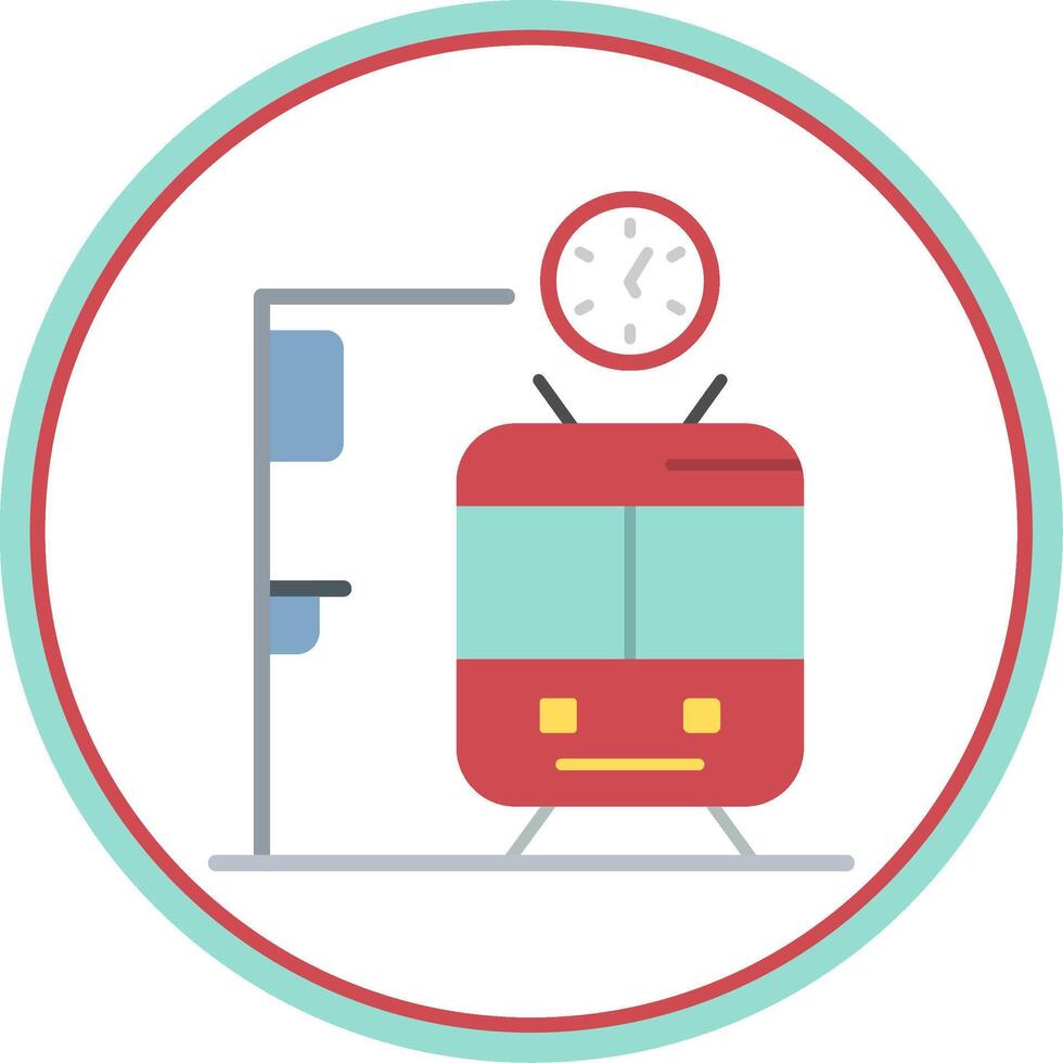 Metro Station Flat Circle Icon vector