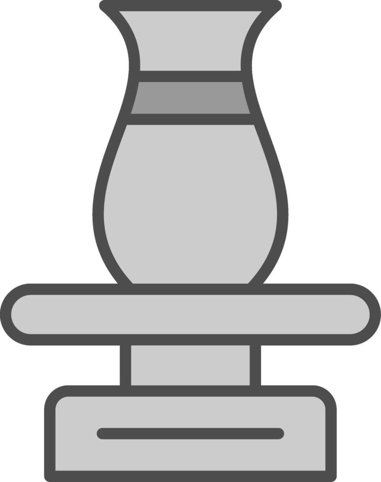 Ceramic Line Filled Greyscale Icon Design vector