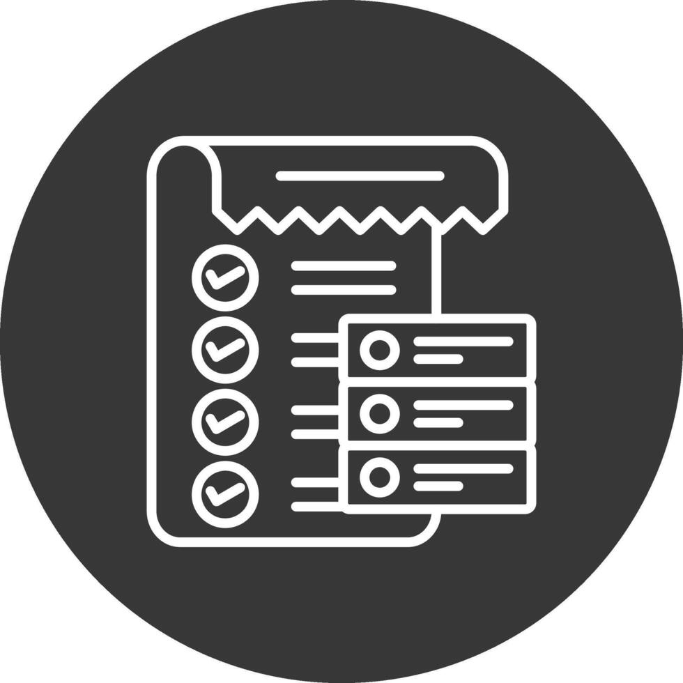 Data List Line Inverted Icon Design vector