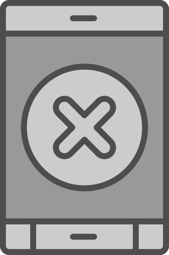 Delete Button Line Filled Greyscale Icon Design vector