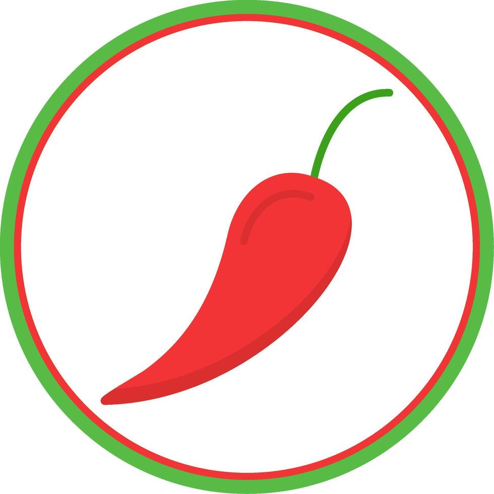 Chilli Flat Circle Icon vector