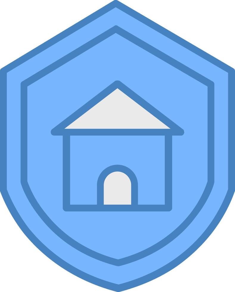 hogar proteccion línea lleno azul icono vector