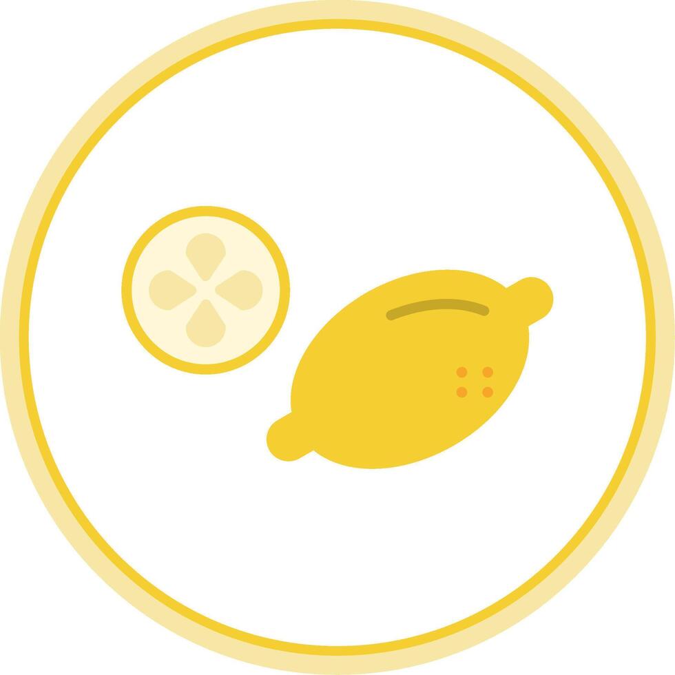 Lemon Flat Circle Icon vector