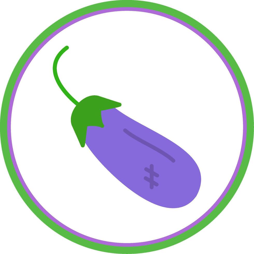 Eggplant Flat Circle Icon vector