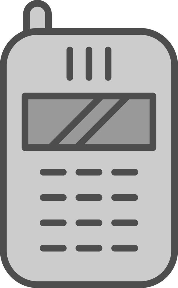 Telephone Line Filled Greyscale Icon Design vector