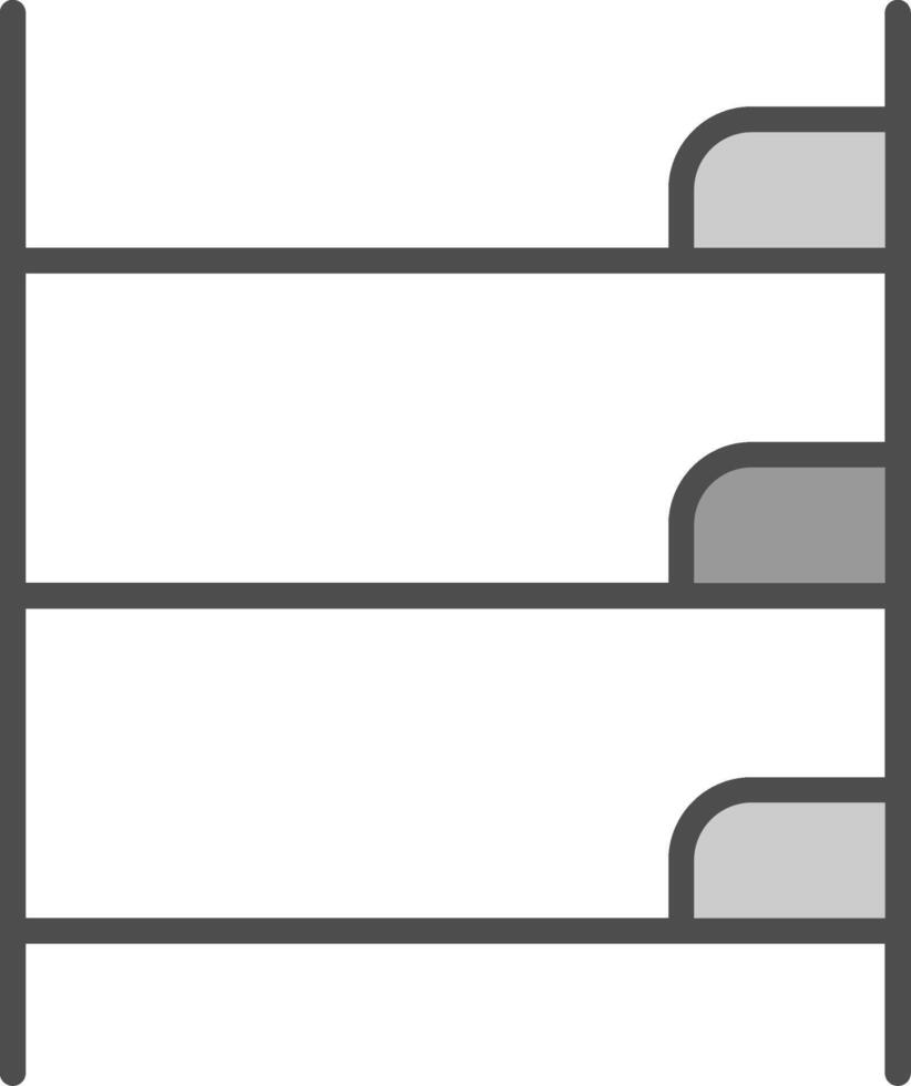 Bunk Bed Line Filled Greyscale Icon Design vector