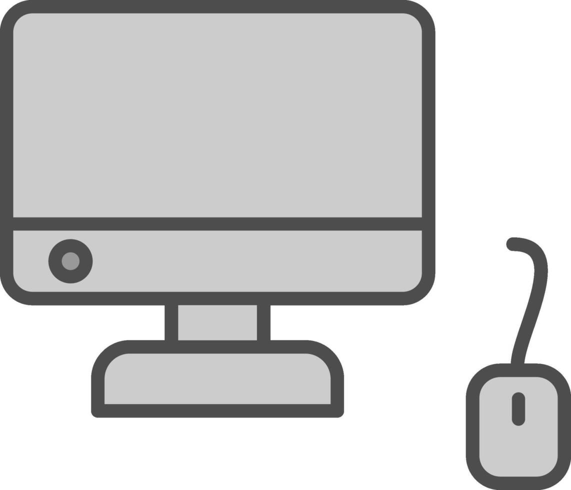 Computer Line Filled Greyscale Icon Design vector
