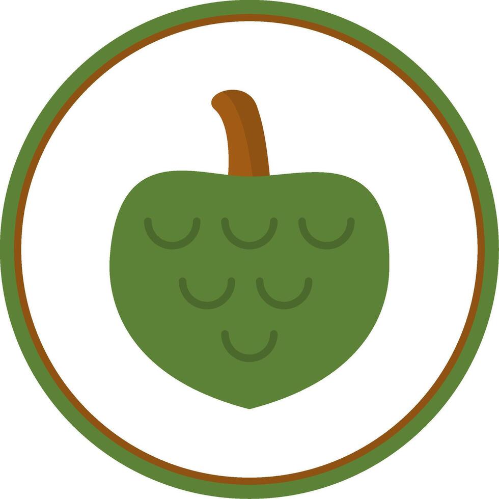 Cherimoya Flat Circle Icon vector