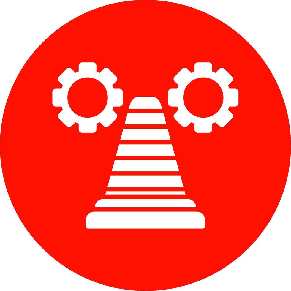 Traffic Cone Multi Color Circle Icon vector