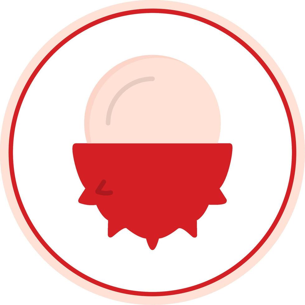Lychee Flat Circle Icon vector