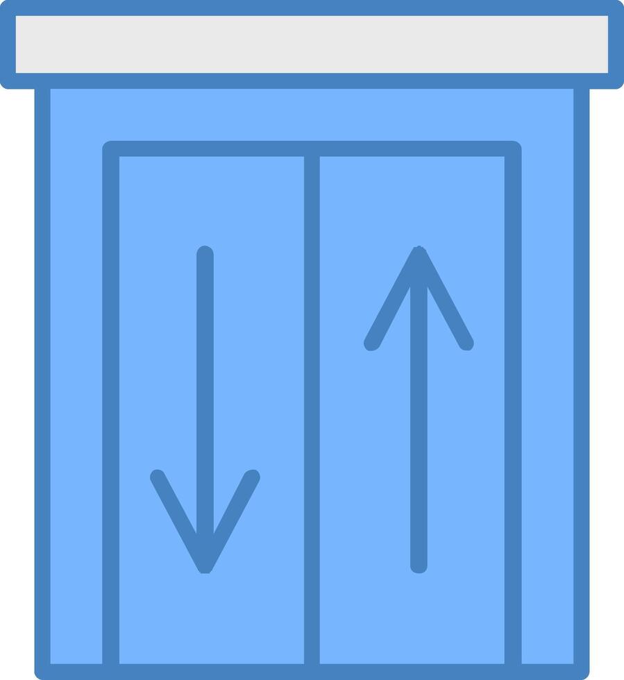 Elevator Line Filled Blue Icon vector