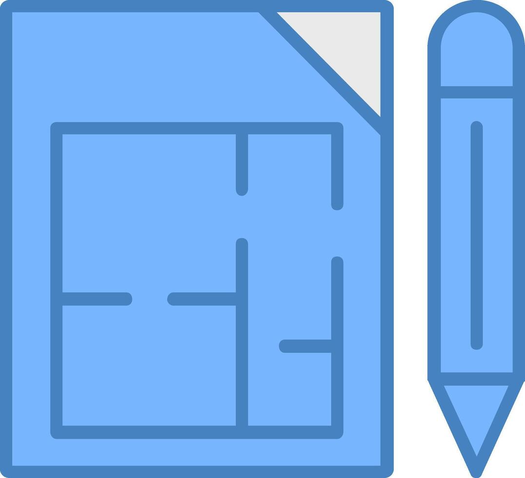 Architectural Terms Line Filled Blue Icon vector