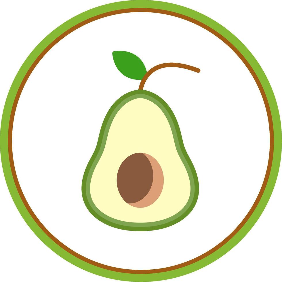 Avocado Flat Circle Icon vector