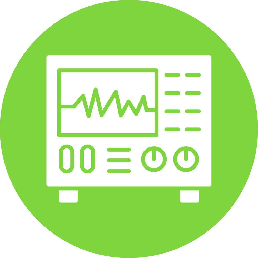 Oscilloscope Multi Color Circle Icon vector