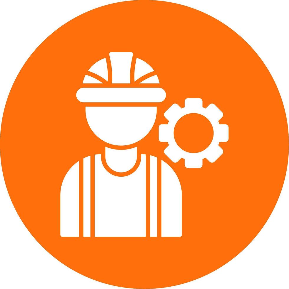 Consrtruction Worker Multi Color Circle Icon vector
