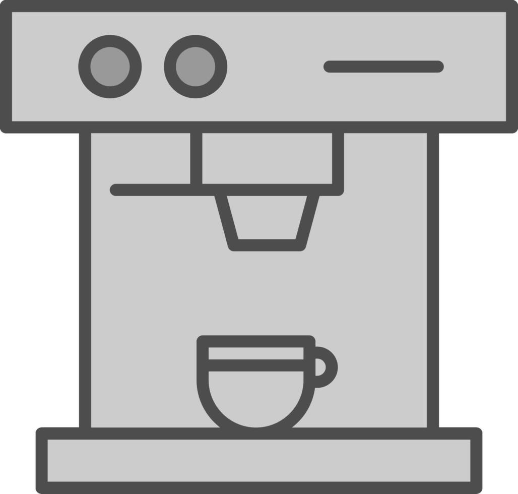 café máquina línea lleno escala de grises icono diseño vector