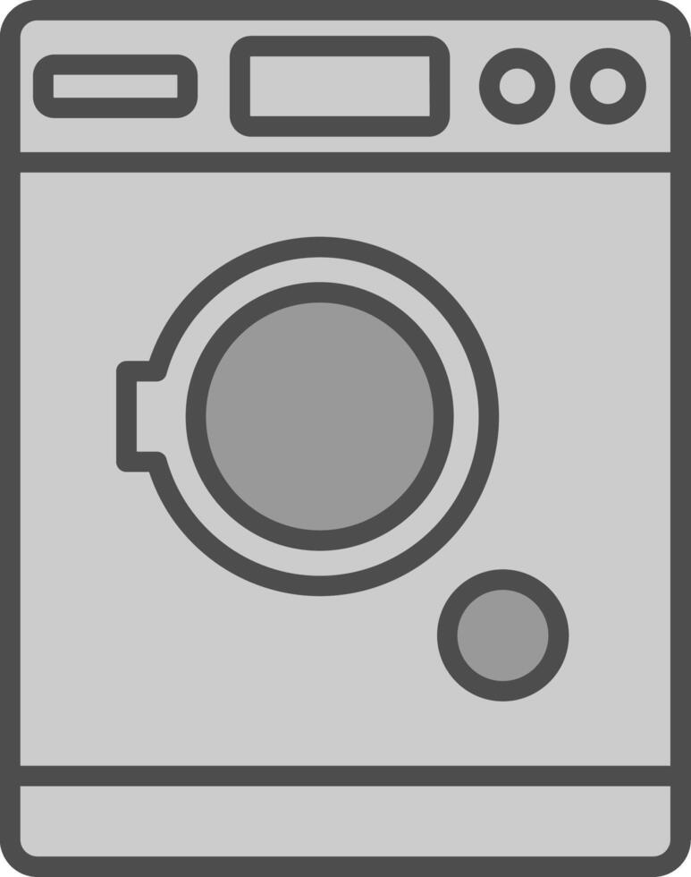 Tumble Dryer Line Filled Greyscale Icon Design vector