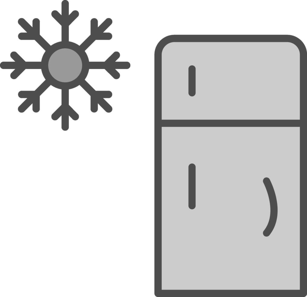 Refrigerator Line Filled Greyscale Icon Design vector