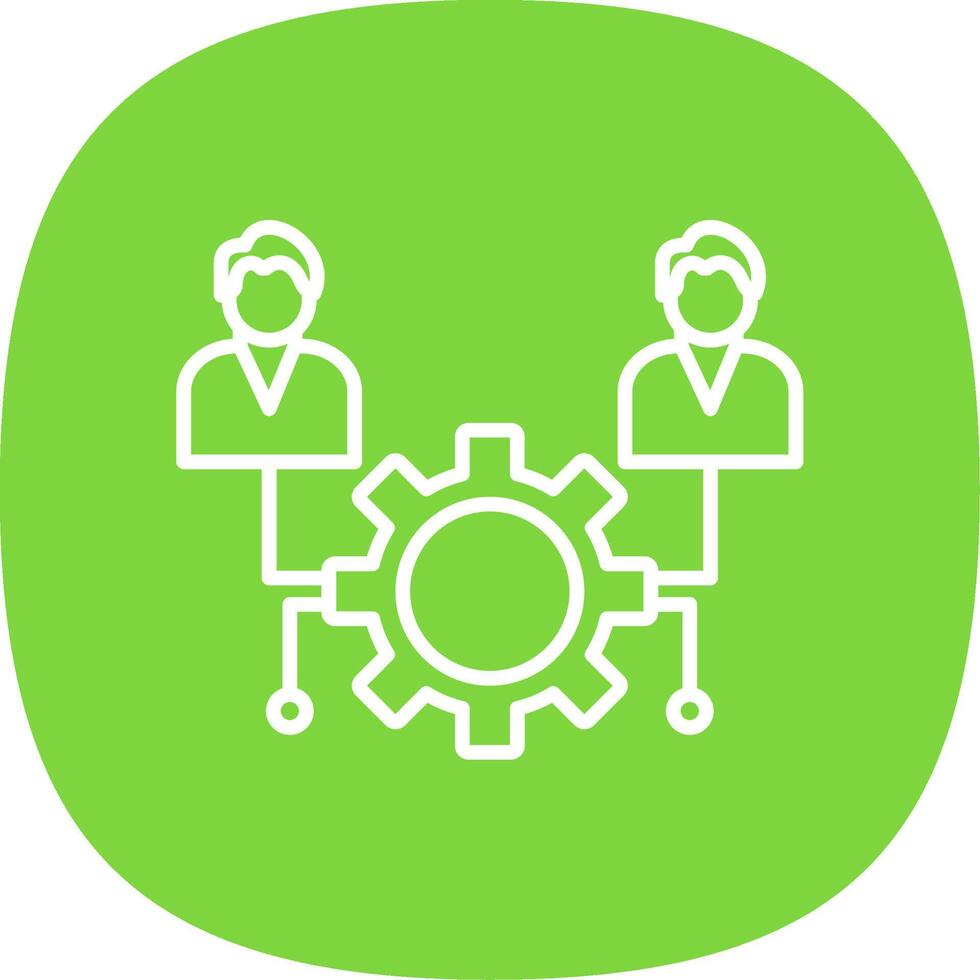 Outsource Management Line Curve Icon Design vector