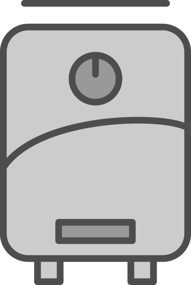 Water Heater Line Filled Greyscale Icon Design vector