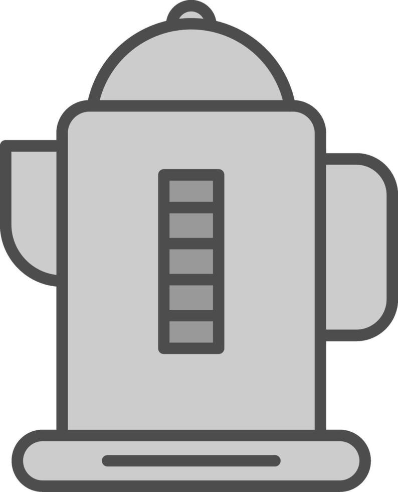 Electric Kettles Line Filled Greyscale Icon Design vector