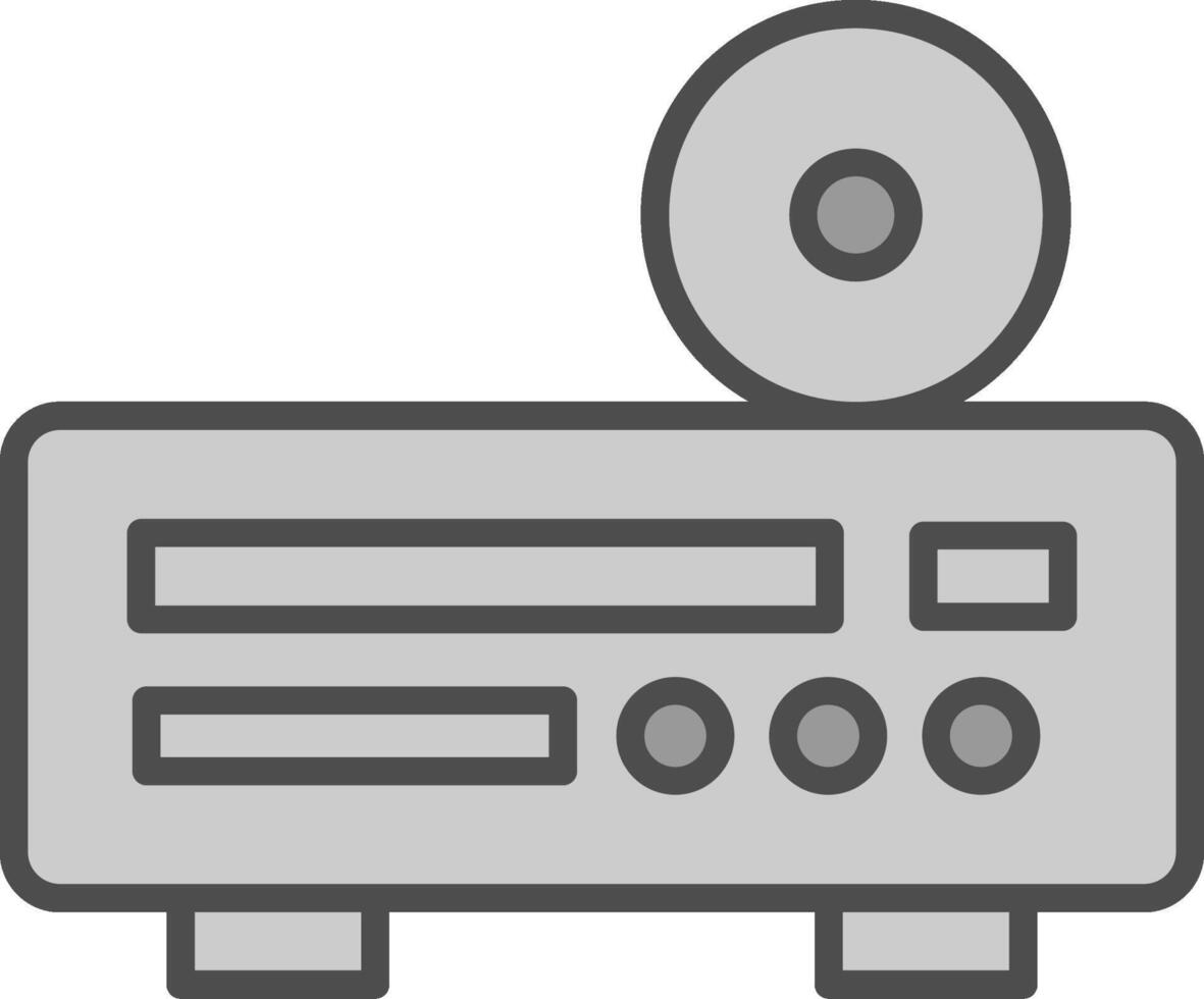 Dvd Player Line Filled Greyscale Icon Design vector