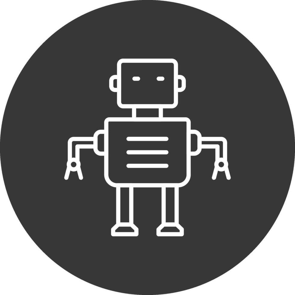 Robot Line Inverted Icon Design vector