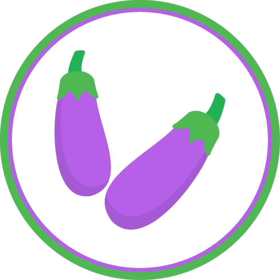 Eggplant Flat Circle Icon vector
