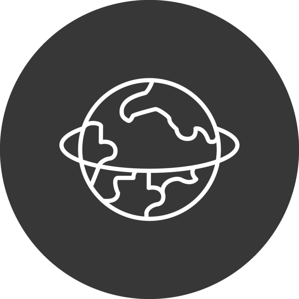 Planet Line Inverted Icon Design vector