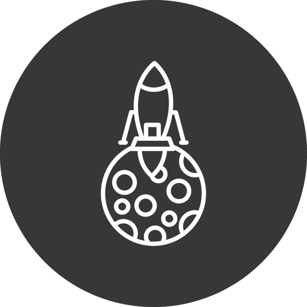Moon Landing Line Inverted Icon Design vector