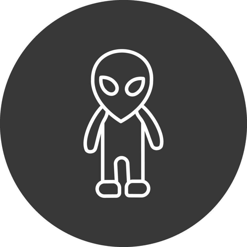 Alien Line Inverted Icon Design vector