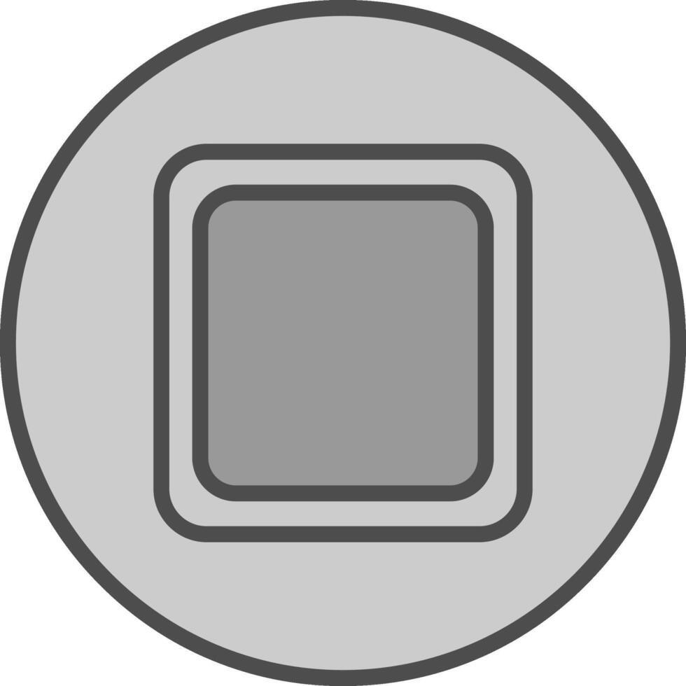 Stop Button Line Filled Greyscale Icon Design vector