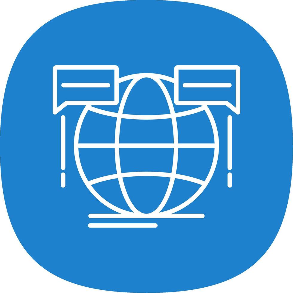 Global Forum Line Curve Icon Design vector