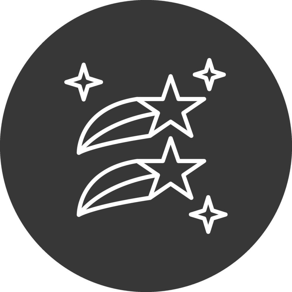 Shooting Stars Line Inverted Icon Design vector