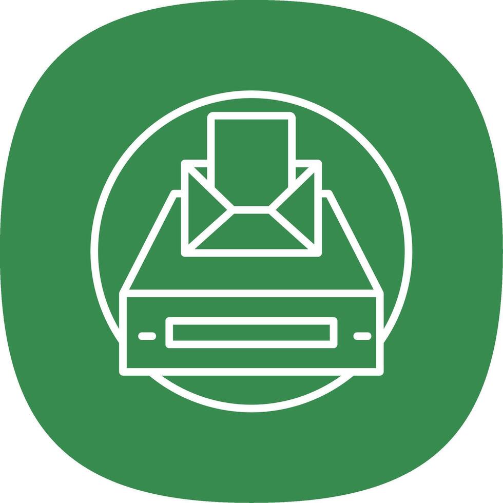 Project Inbox Line Curve Icon Design vector