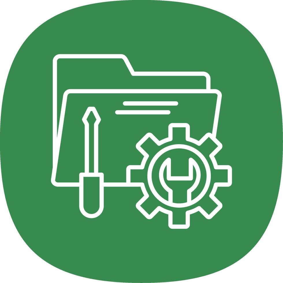 Tech Services Line Curve Icon Design vector