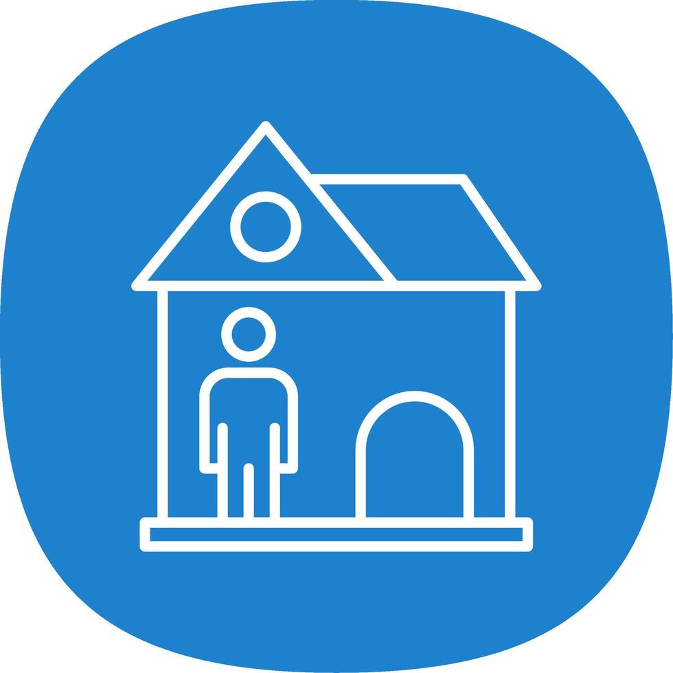 Landlord Line Curve Icon Design vector